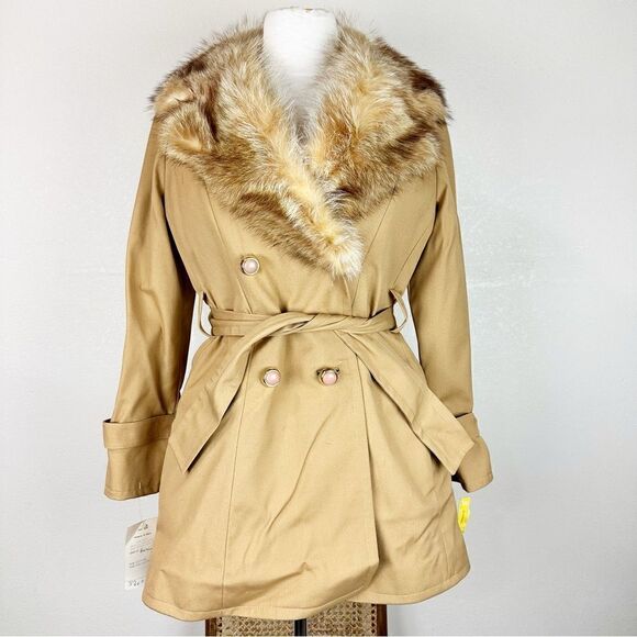 Free People Jackets & Blazers - Vintage 1970 Penny Lane Racoon Fur Trim Coat Jacket Winter Waist Tie Trench